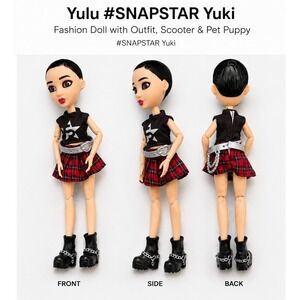 Yulu‎ Snapstar Yuki Fashion Doll Black Star Top Red Plaid Skirt Chain Boots 2019